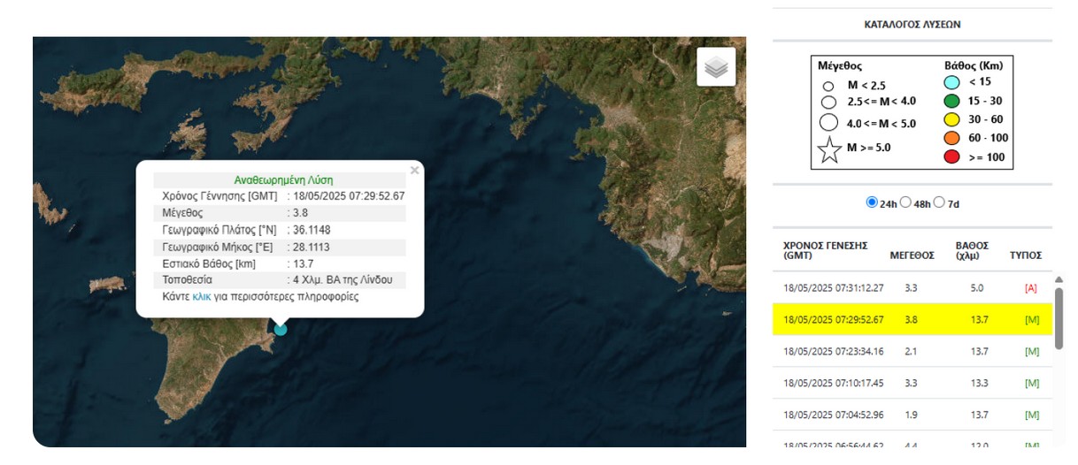 Σεισμός στη Ρόδο