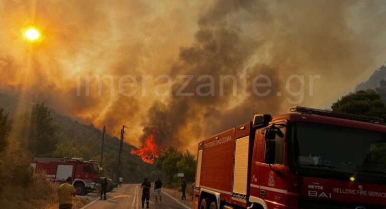 Φωτιά στα Λιθακιά Ζακύνθου