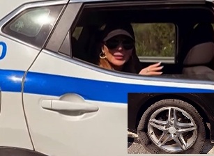 Δέσποινα Βανδή σε περιπολικό