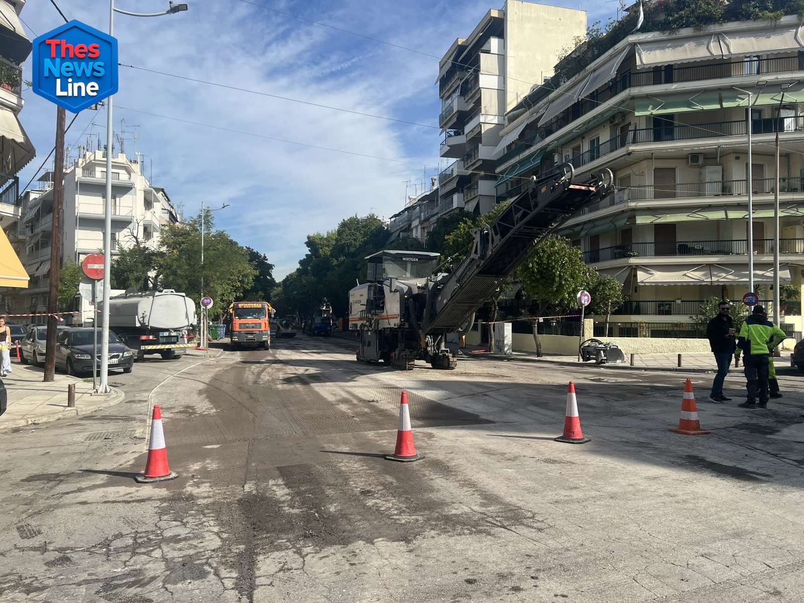 Εργασίες ασφαλτόστρωσης στην ανατολική Θεσσαλονίκη